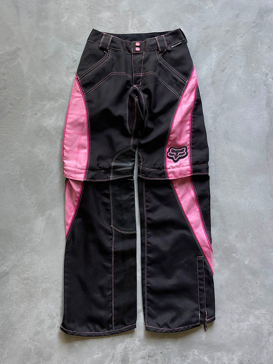 Fox Racing Moto Pants Zip-Off - Black/Pink - 2000s - Waist/Inseam