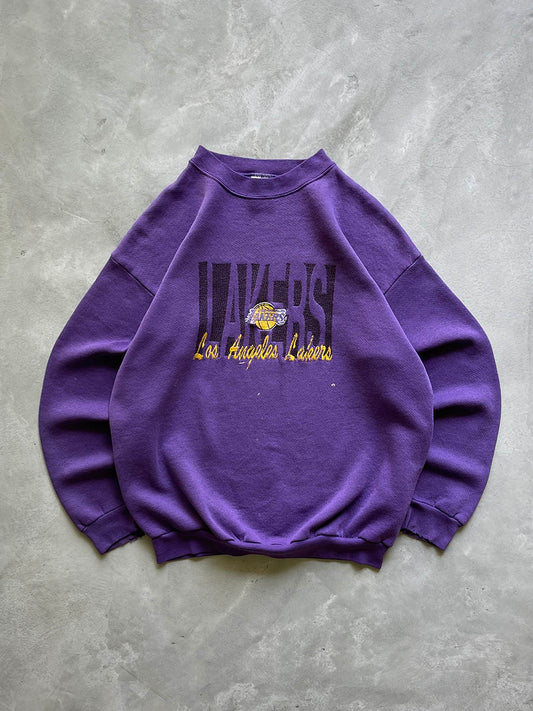 Purple LA Lakers Sweatshirt - 90s - L