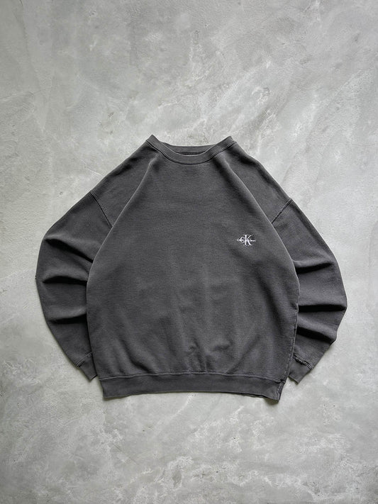 Faded Black Calvin Klein Sweatshirt - 90s - L