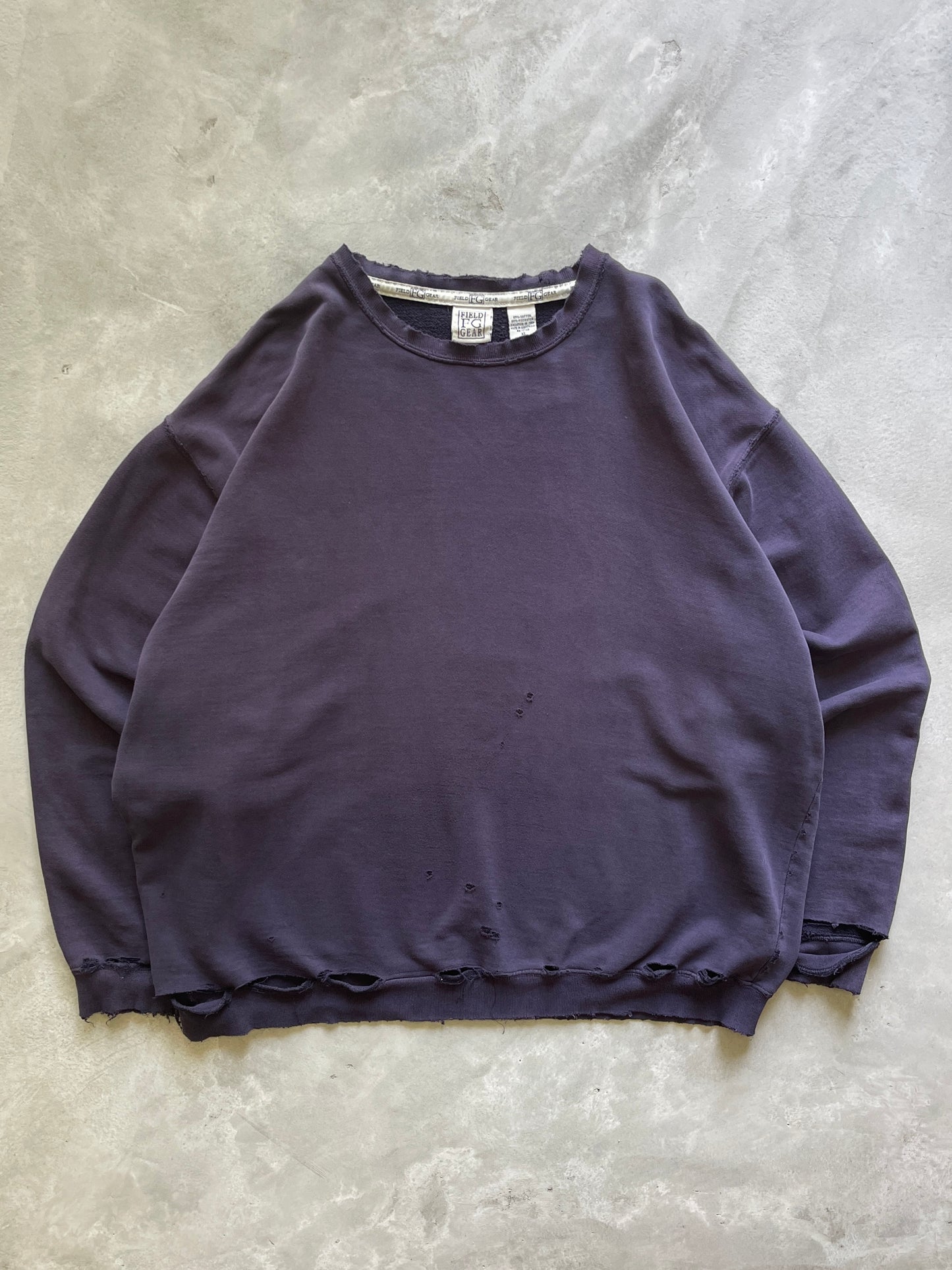 Sun Faded/Thrashed Dark Purple Sweatshirt - 2000s - XL