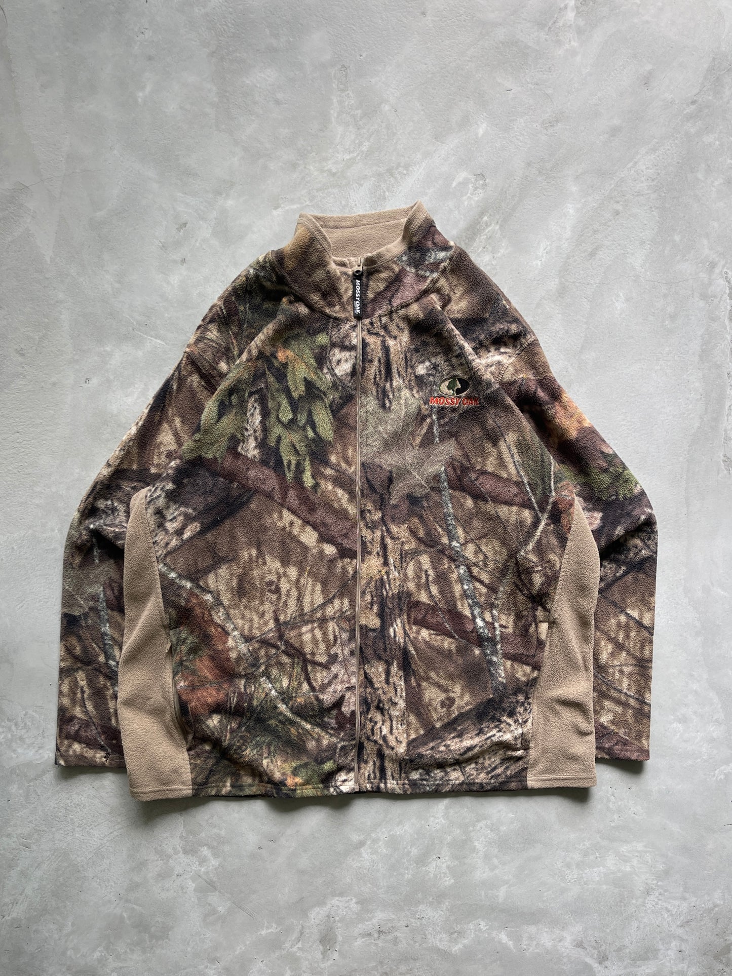 Mossy Oak Camouflage Fleece Zip-Up - 2000s - XXL