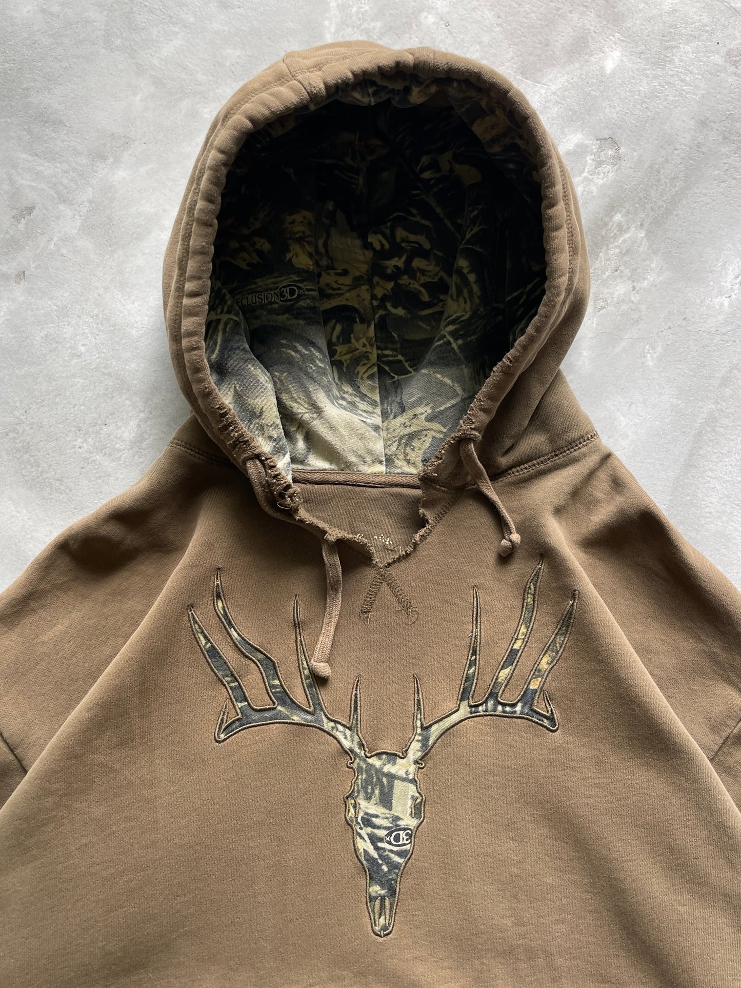 Boxy Forest Camouflage Hoodie - 2000s - XL