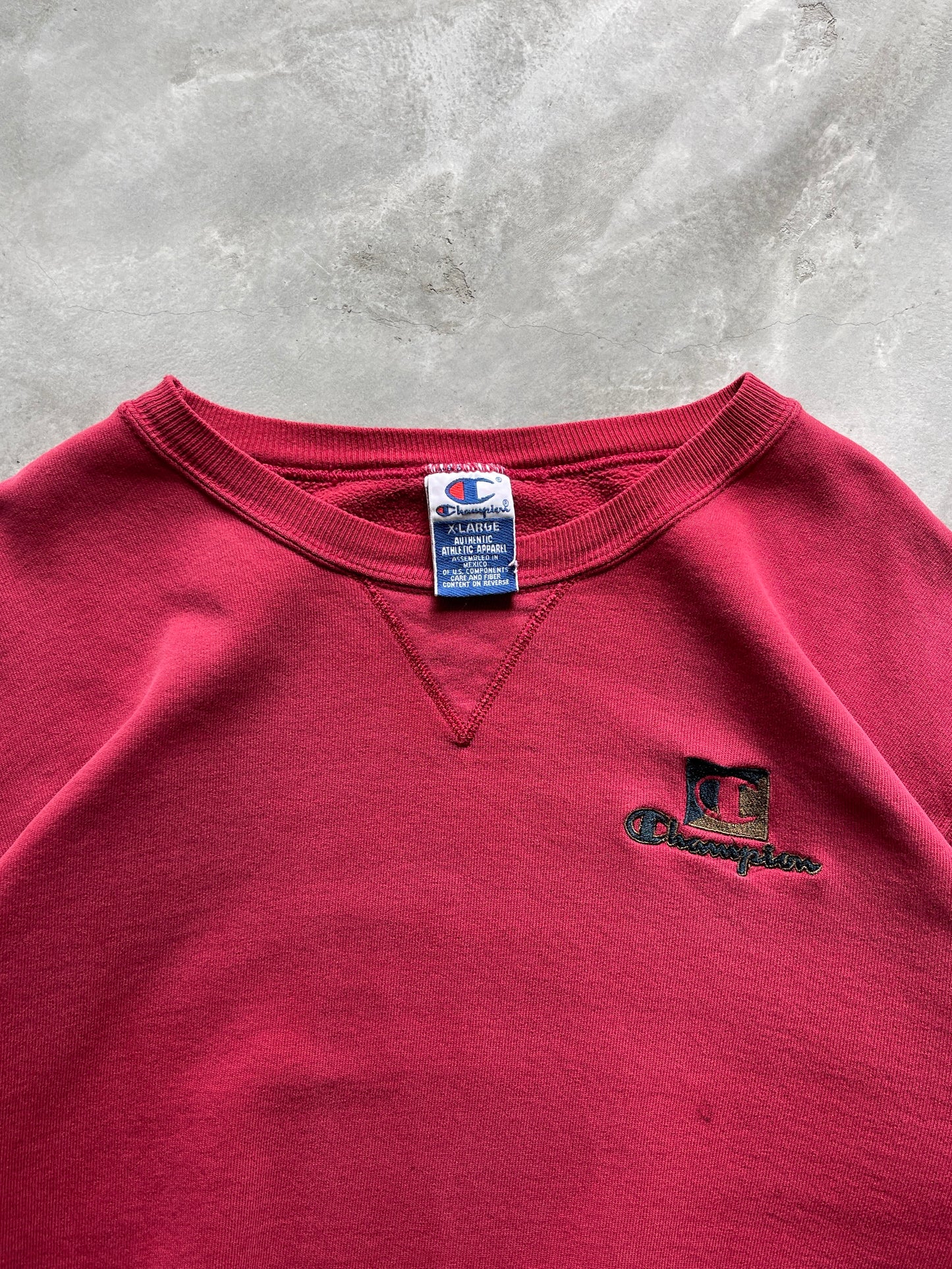 Faded Red Champion Sweatshirt - 90s - XL