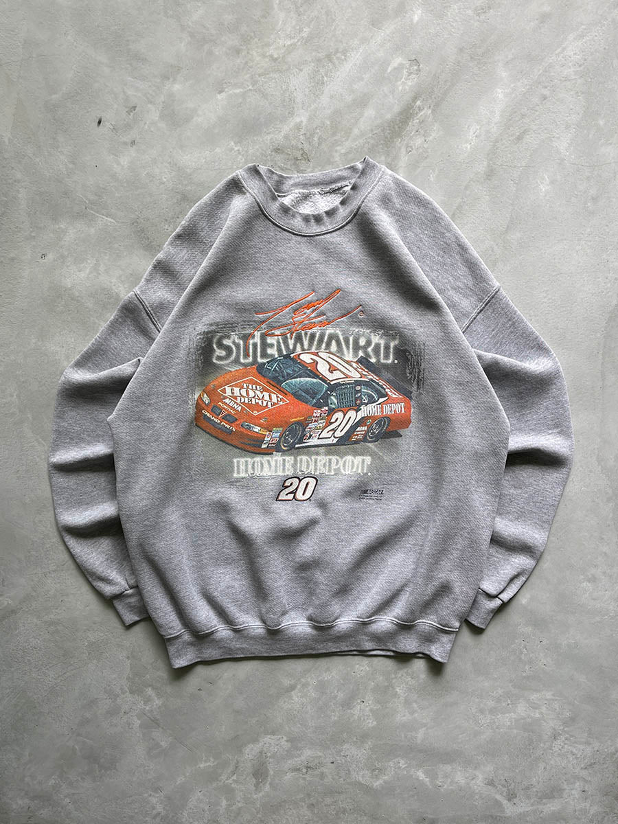 Cool Grey Tony Stewart Nascar Sweatshirt - 2002 - XL