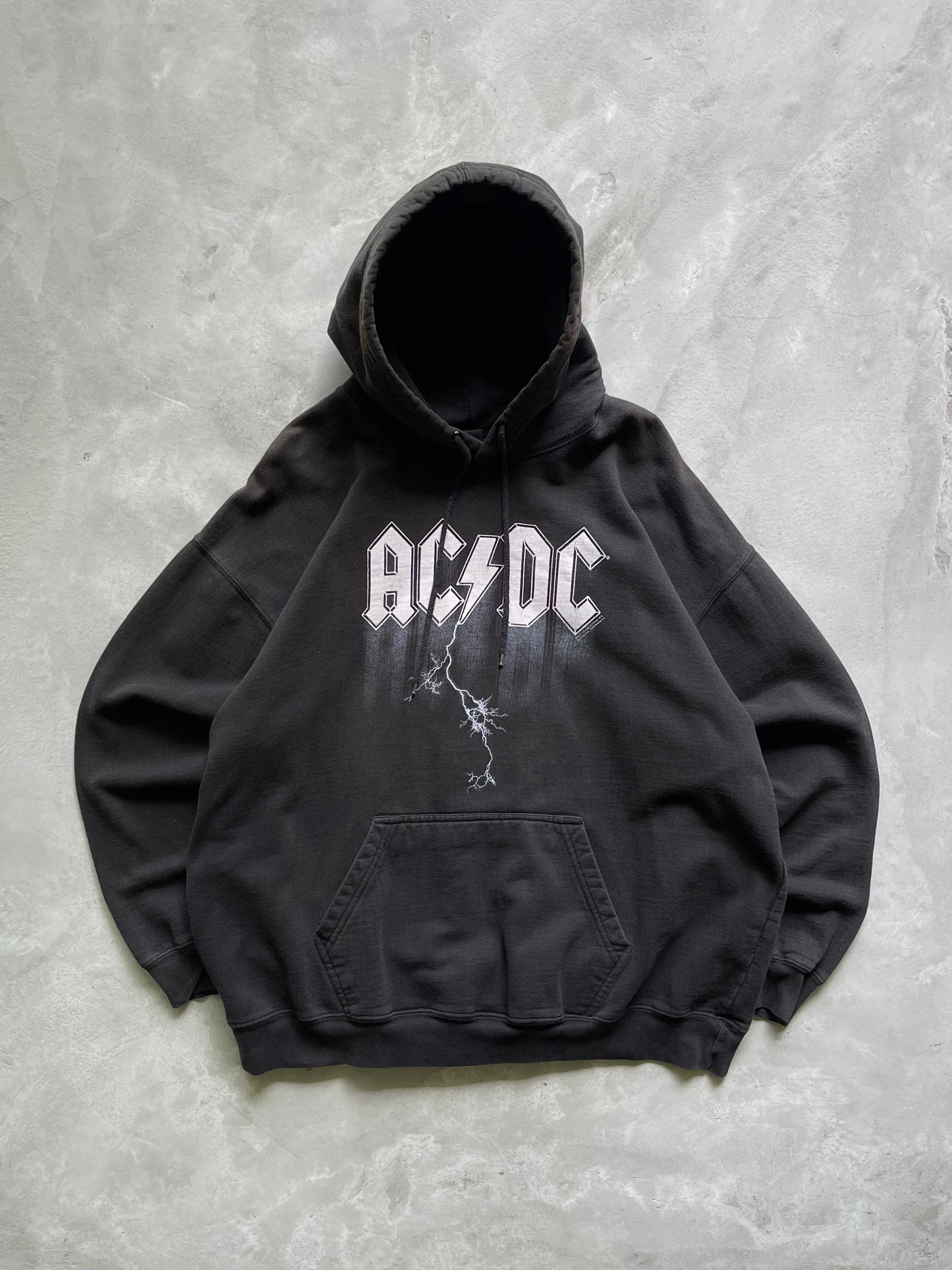 Sun Faded Black ACDC Hoodie - 2000s - XL